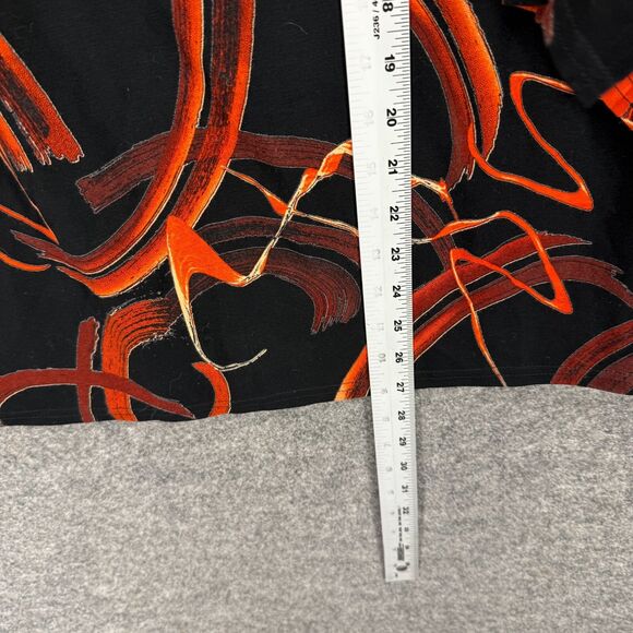 Lior Blouse Women L Large Black Geometric Long Sleeve Round Neck Pullover Casual - Picture 7 of 8